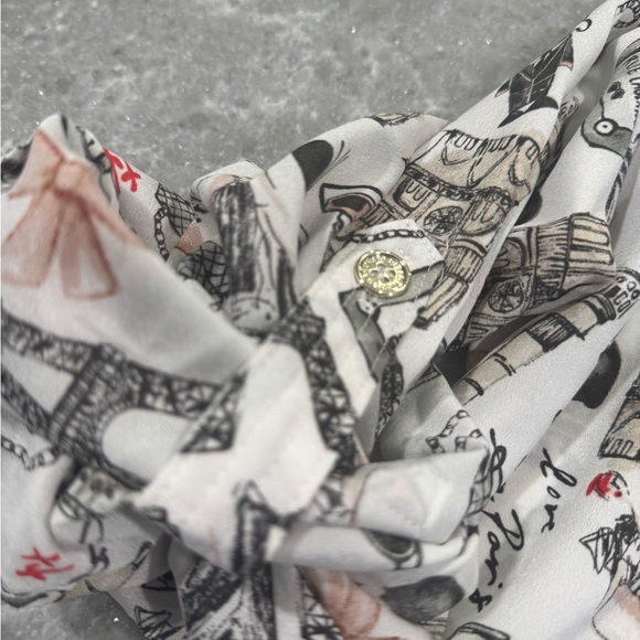 Karl Lagerfeld White Graphic Button Down Shirt - Picture 3 of 3